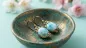 Preview: Larimar Ohrhänger 925 Silber teilvergoldet – Edelstein Ohrringe